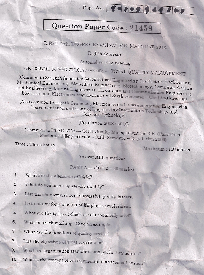 Ge2022 total quality management previous year question paper